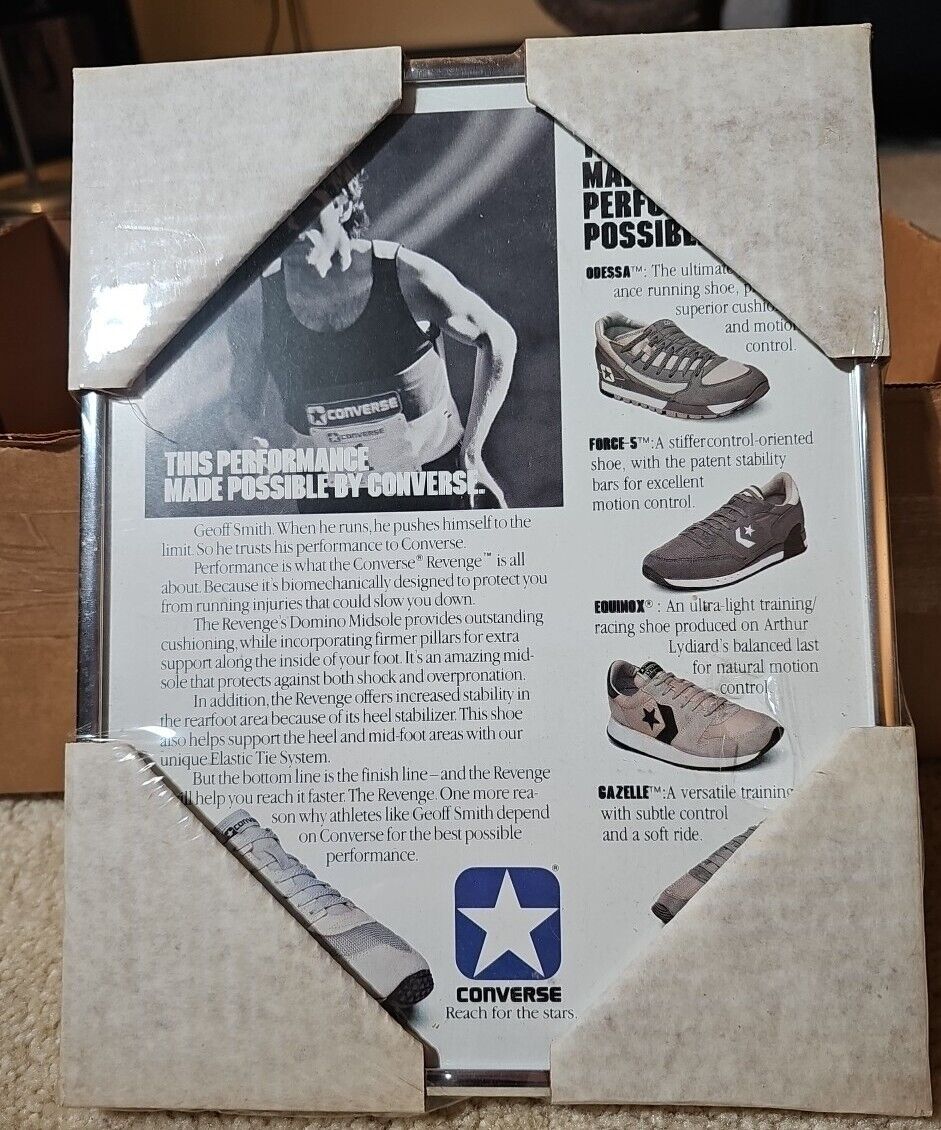 Vintage 1986 CONVERSE REVENGE Running Shoes Print Ad 1980s GEOFF SMITH Original