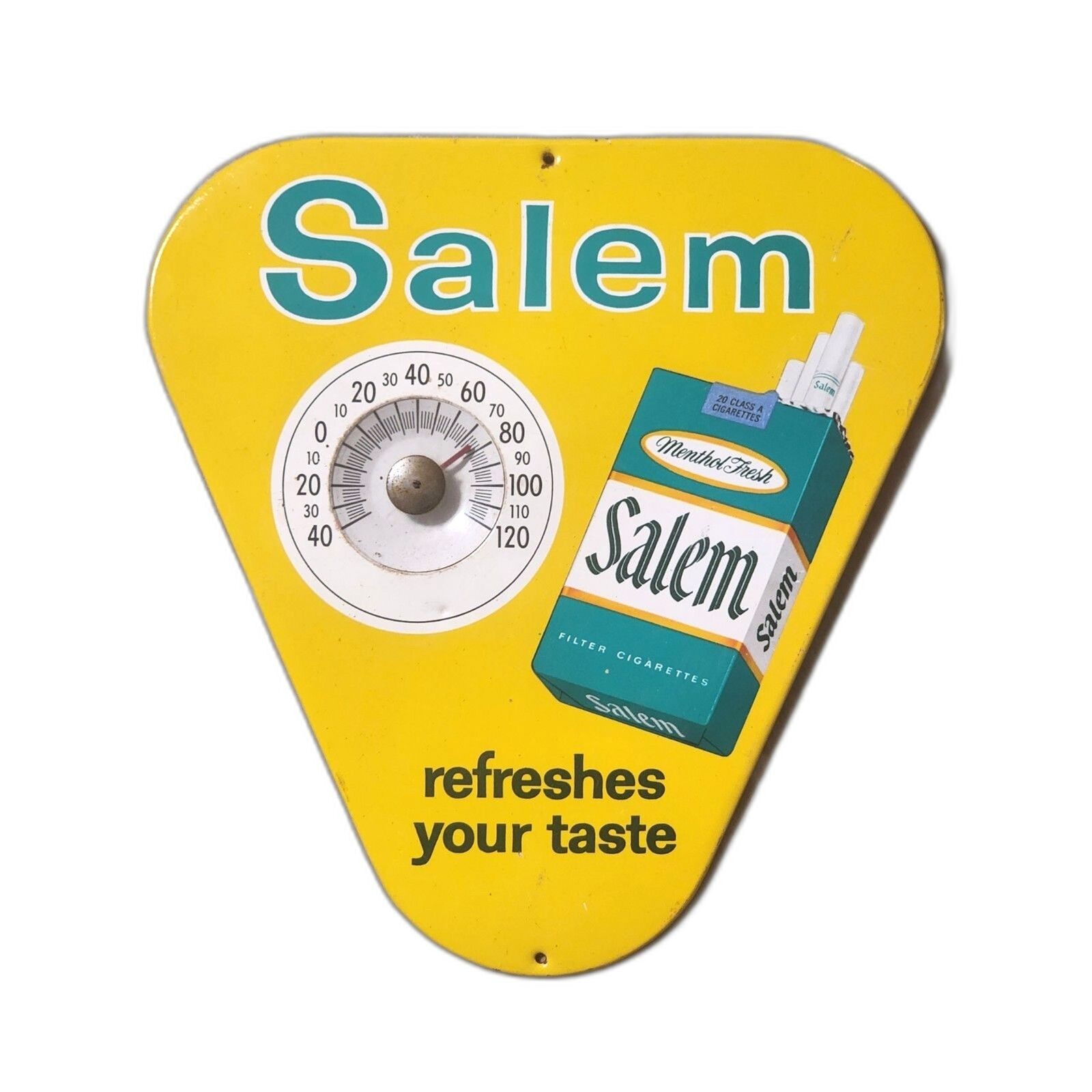 Vintage Salem Cigarette Advertisement Thermometer -Works, Good Condition-