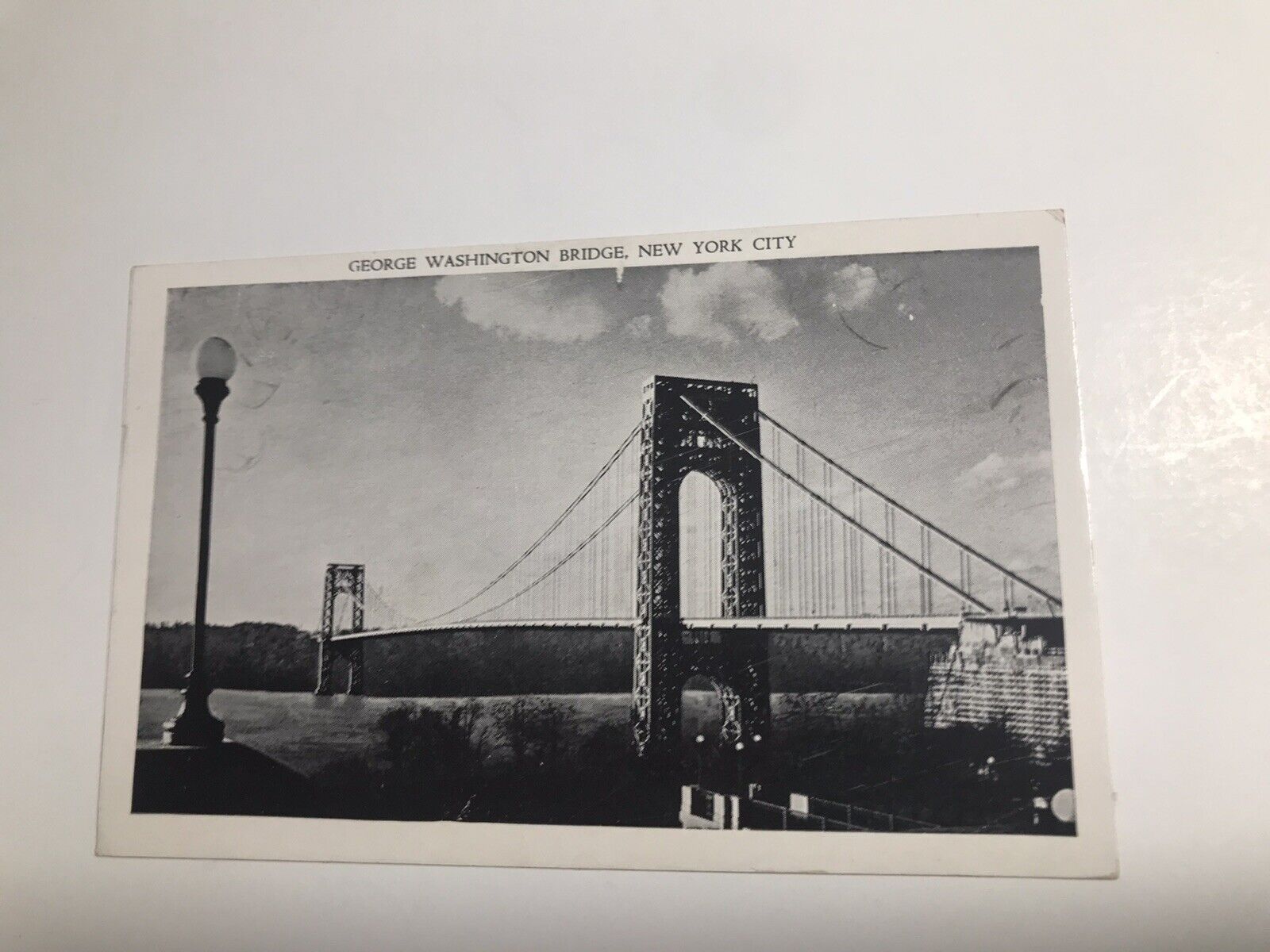 Vintage 1946 George Washington  Bridge New York RPPC Postcard
