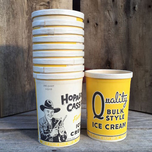 Vintage Original 1950s HOPALONG CASSIDY ICE CREAM Box Quart Container NOS 