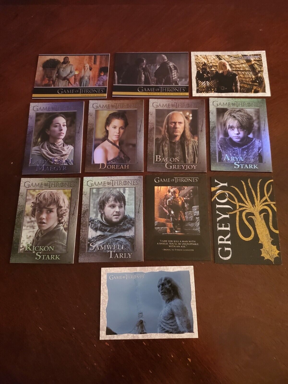 Lot of 12 Game of Thrones Insert Cards and Foils Q15 H5 SB6 SB20 HBO Sansa Arya