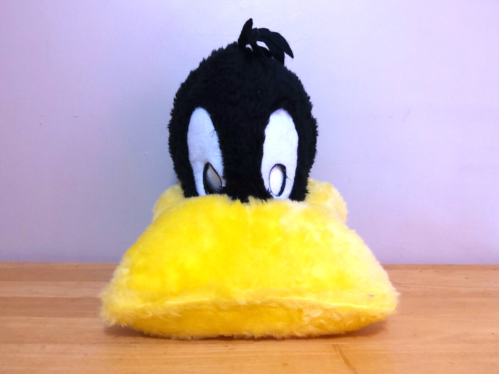Extremely Rare Vintage Looney Tunes Daffy Duck Plush Mask Hat Cosplay Halloween 