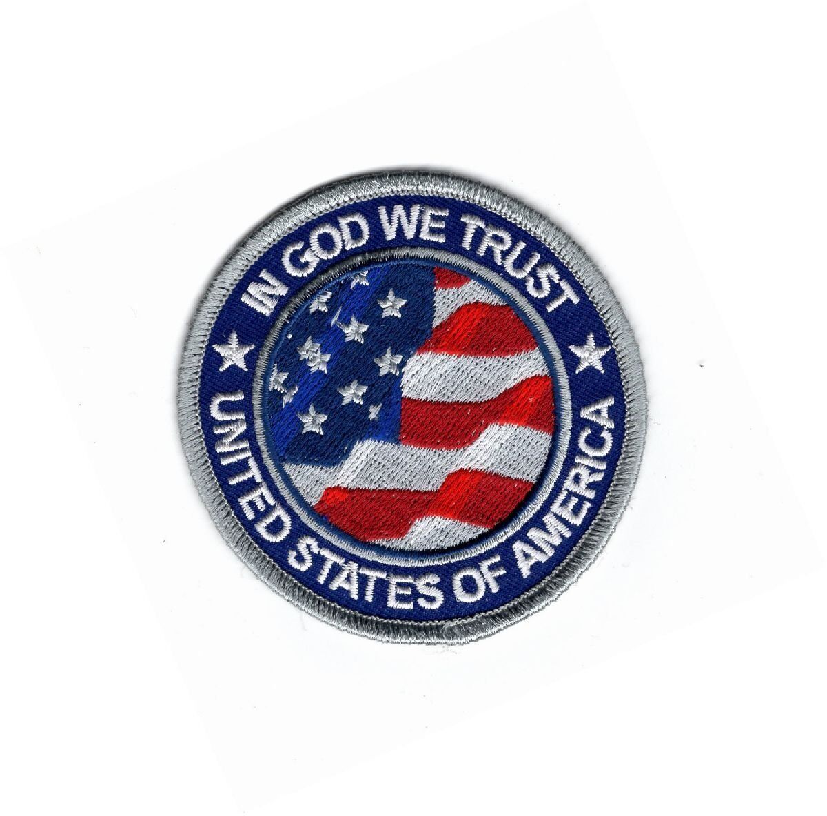 In GOD We Trust Usa Flag Embroidered 3.0 inch Patch [hook fastener]