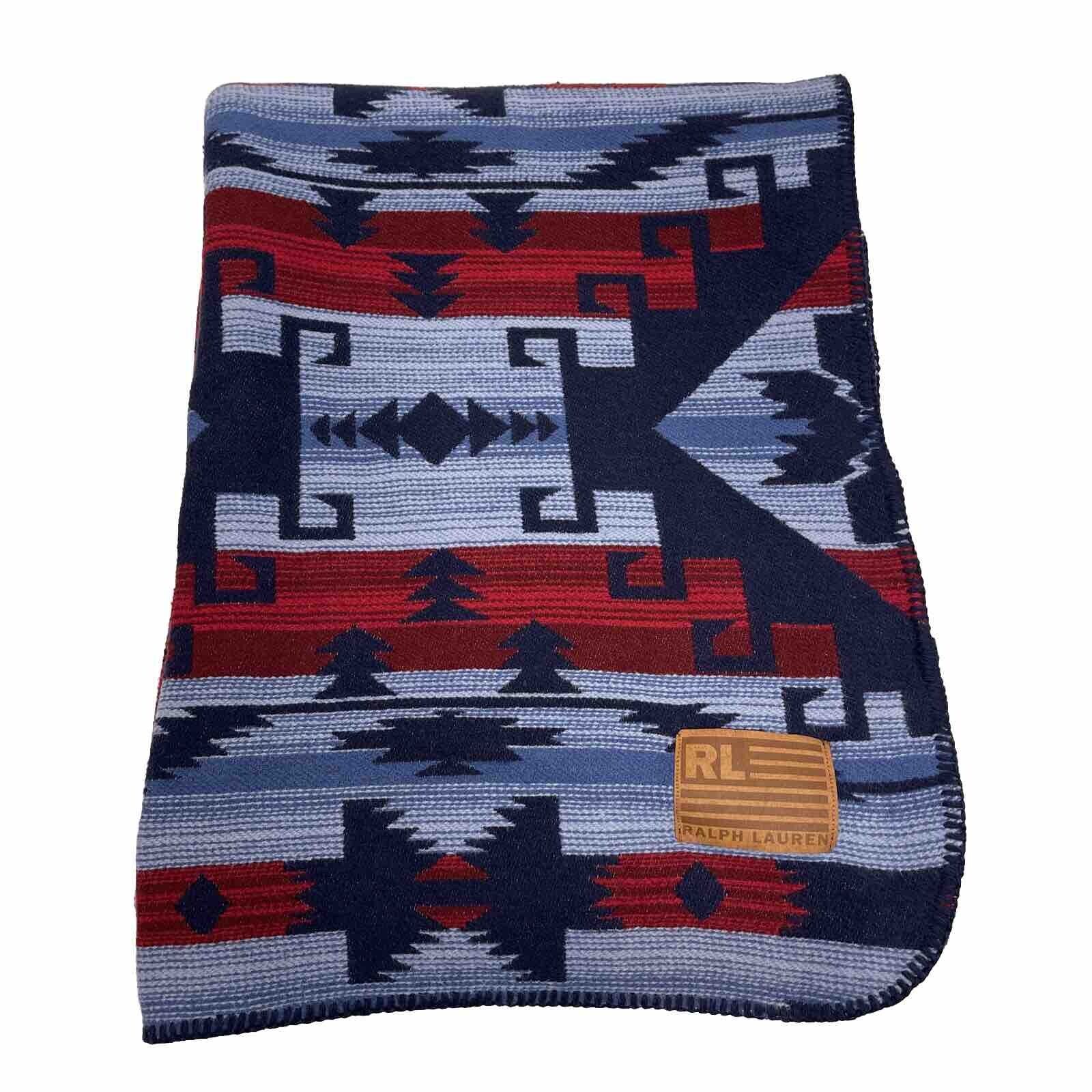 Vintage Ralph Lauren Blanket 66 x 90 Cotton Southwest Aztec Americana USA Made