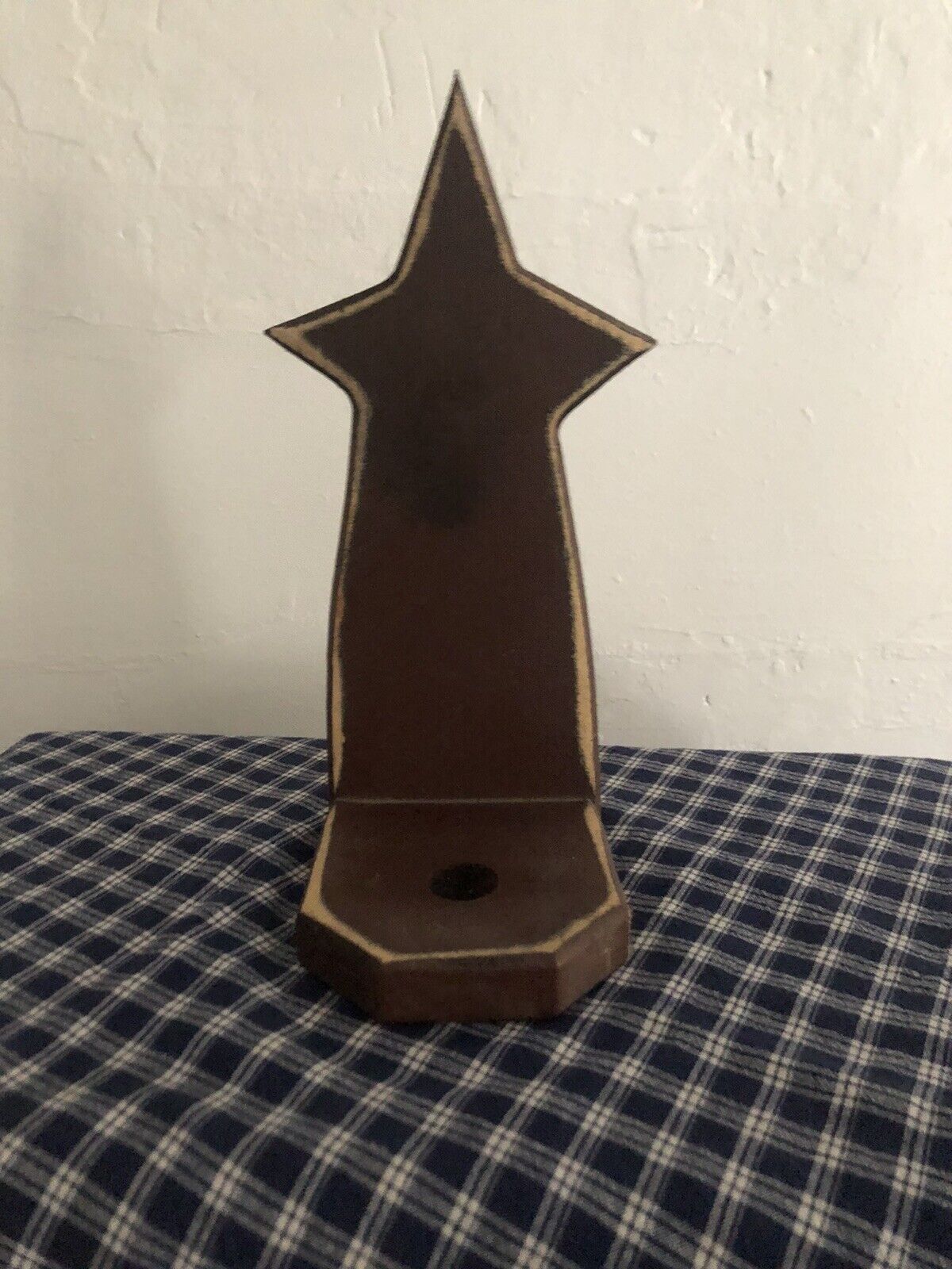 primitive star candle holder