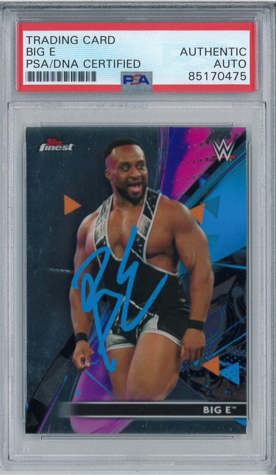 Big E Signed Autograph Slabbed 2021 WWE Topps Finest Card PSA DNA New Day