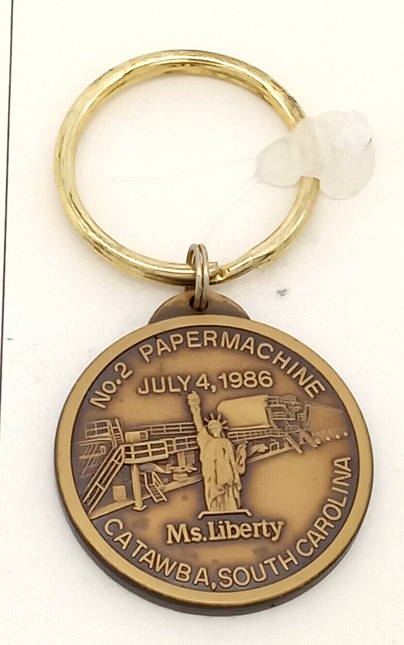 Bowater Catawba Company Bronze Key Ring Ms. Liberty Paper Machine 1986 Beloit