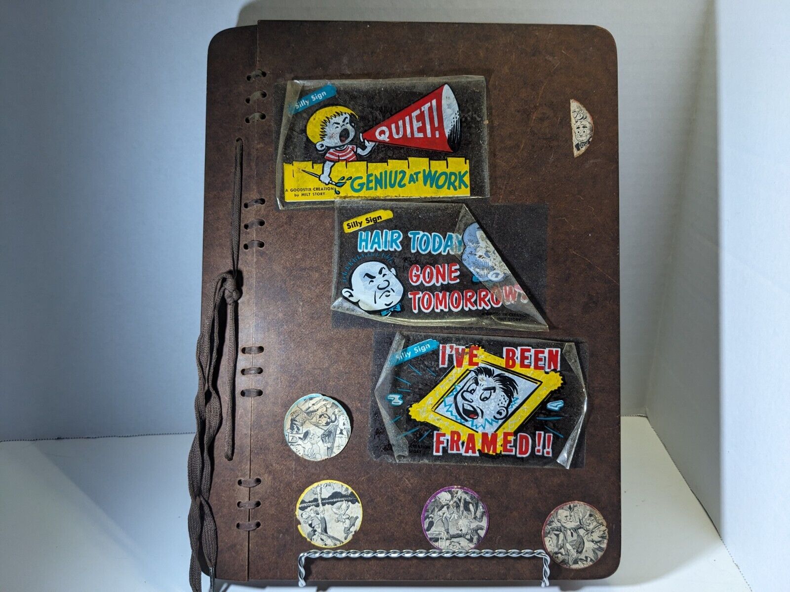 Vintage 1940’s Hand Crafted Wood Scrapbook, Captain Midnight Secret Squadron 
