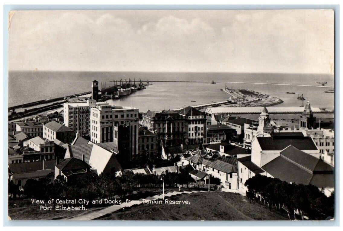 c1940's Central City Docks Donkin Reserve Port Elizabeth RPPC Photo Postcard
