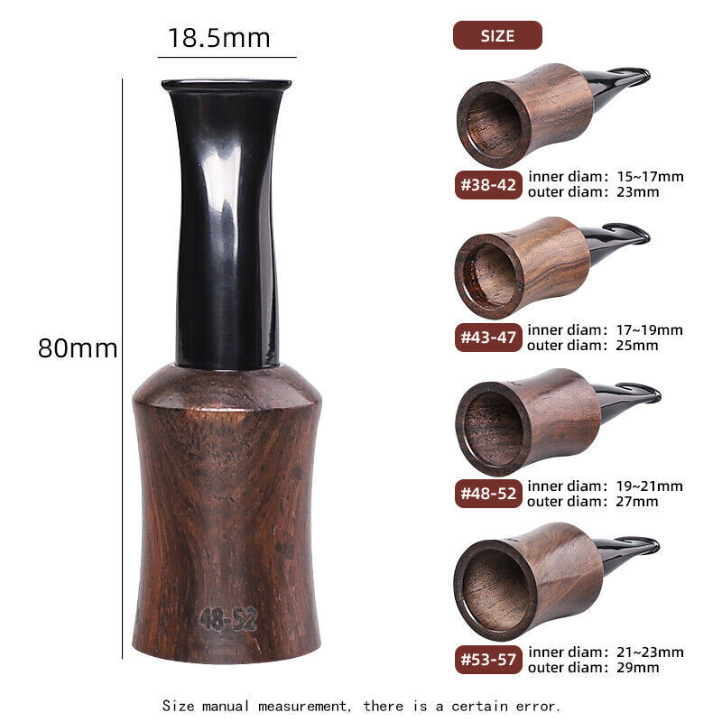 4pcs Handcrafted Cigar Tips Holder Ebony Wooden Cigar Mouthpiece Replacement DIY
