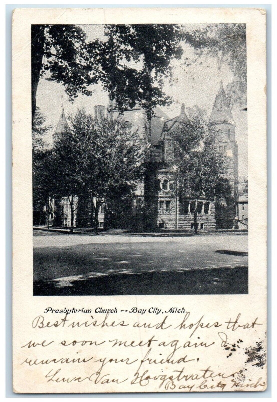 1907 Presbyterian Church Chapel Exterior Bay City Michigan MI Vintage Postcard