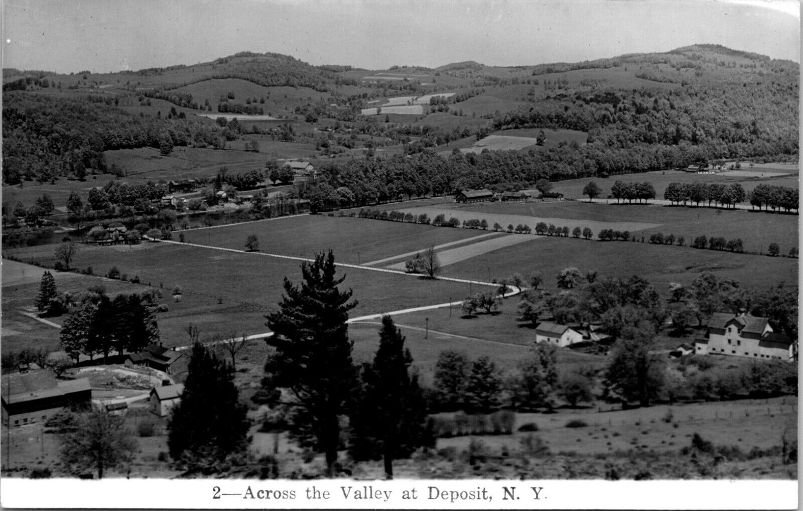 RPPC Deposit NY Across Valley Aerial View New York Kodak photo postcard JP9