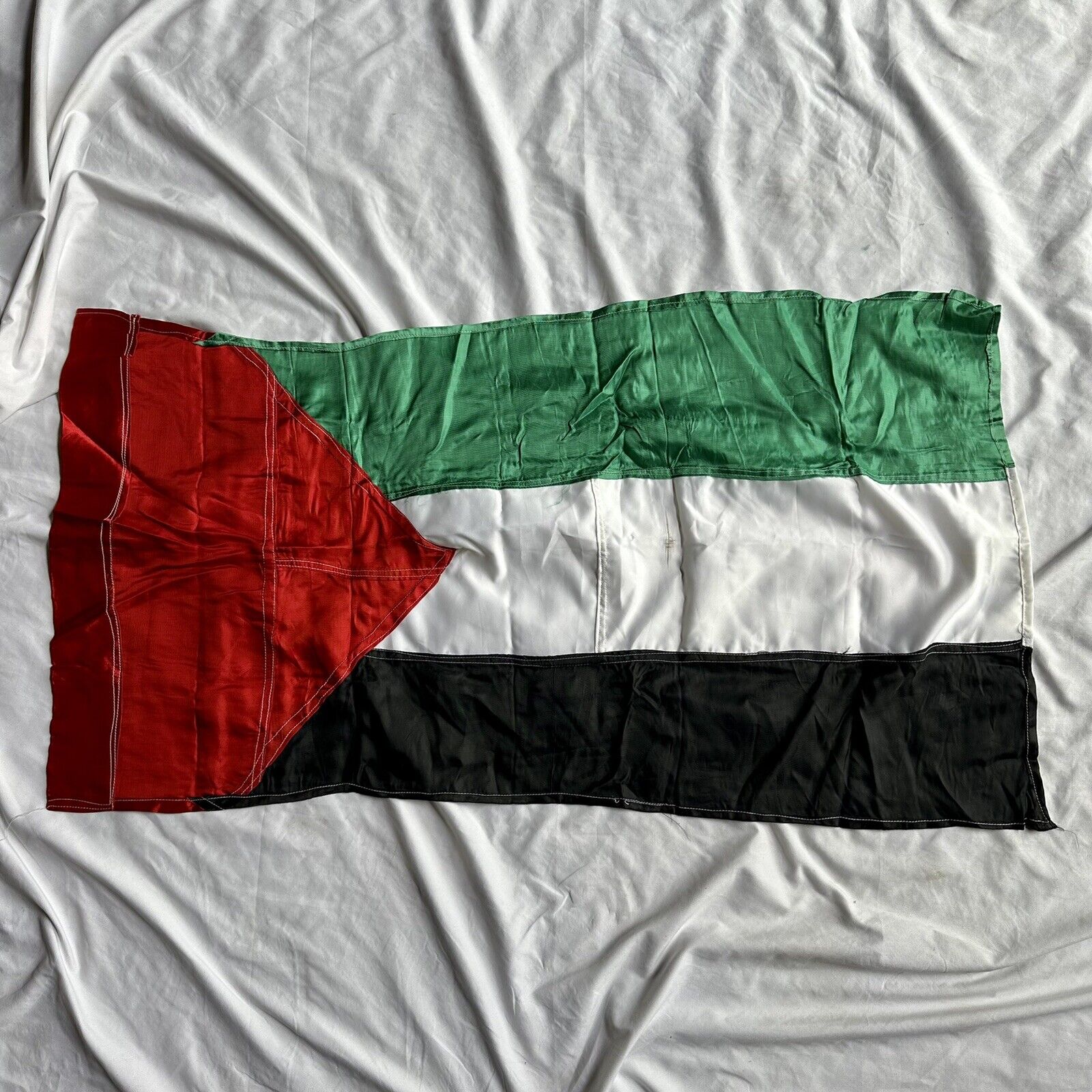 Antique 1950s 1960s Silk Palestine Flag Bring Back