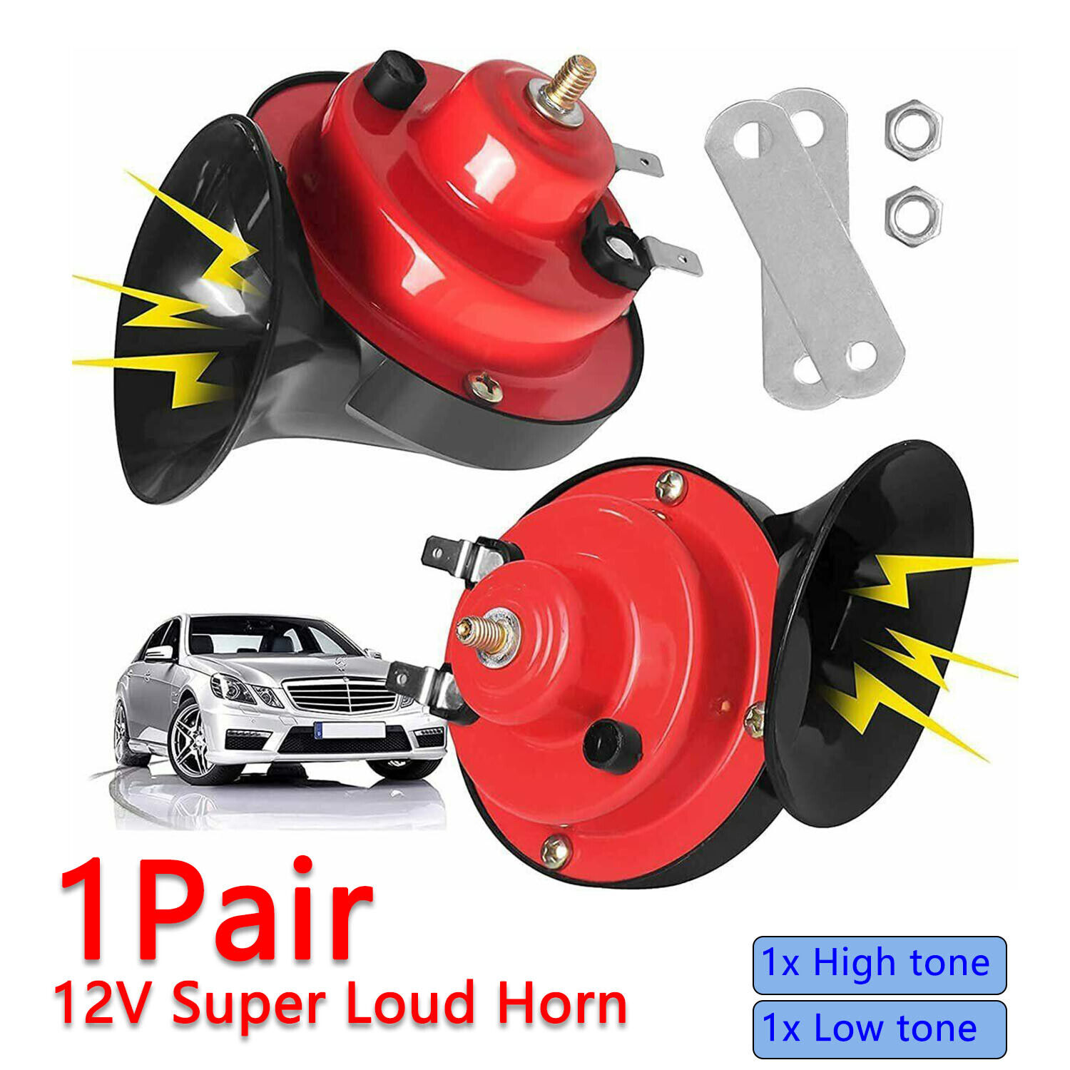 1Pair 12V Universa Super Loud car Horn for family car bus