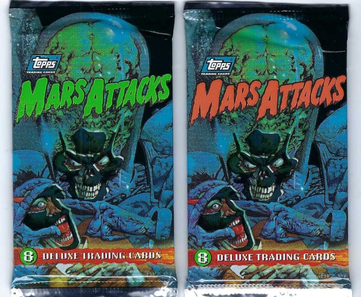 1994 Mars Attacks Archives Topps Cards 2 sealed Packs both variant Colors