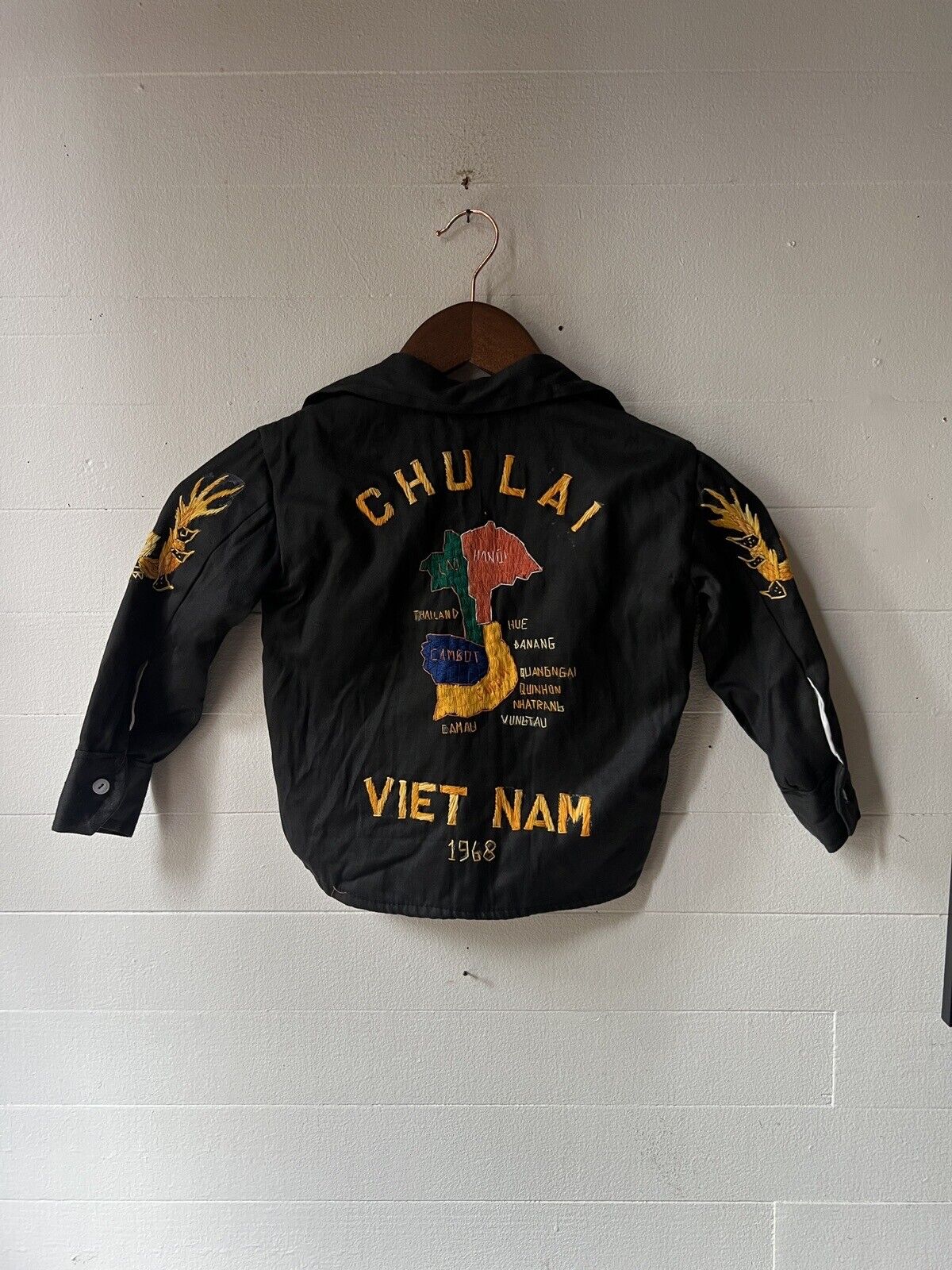 VTG Vietnam War Jacket Child Youth Kids Souvenir Chulai Tiger Dragon Sewn 1968