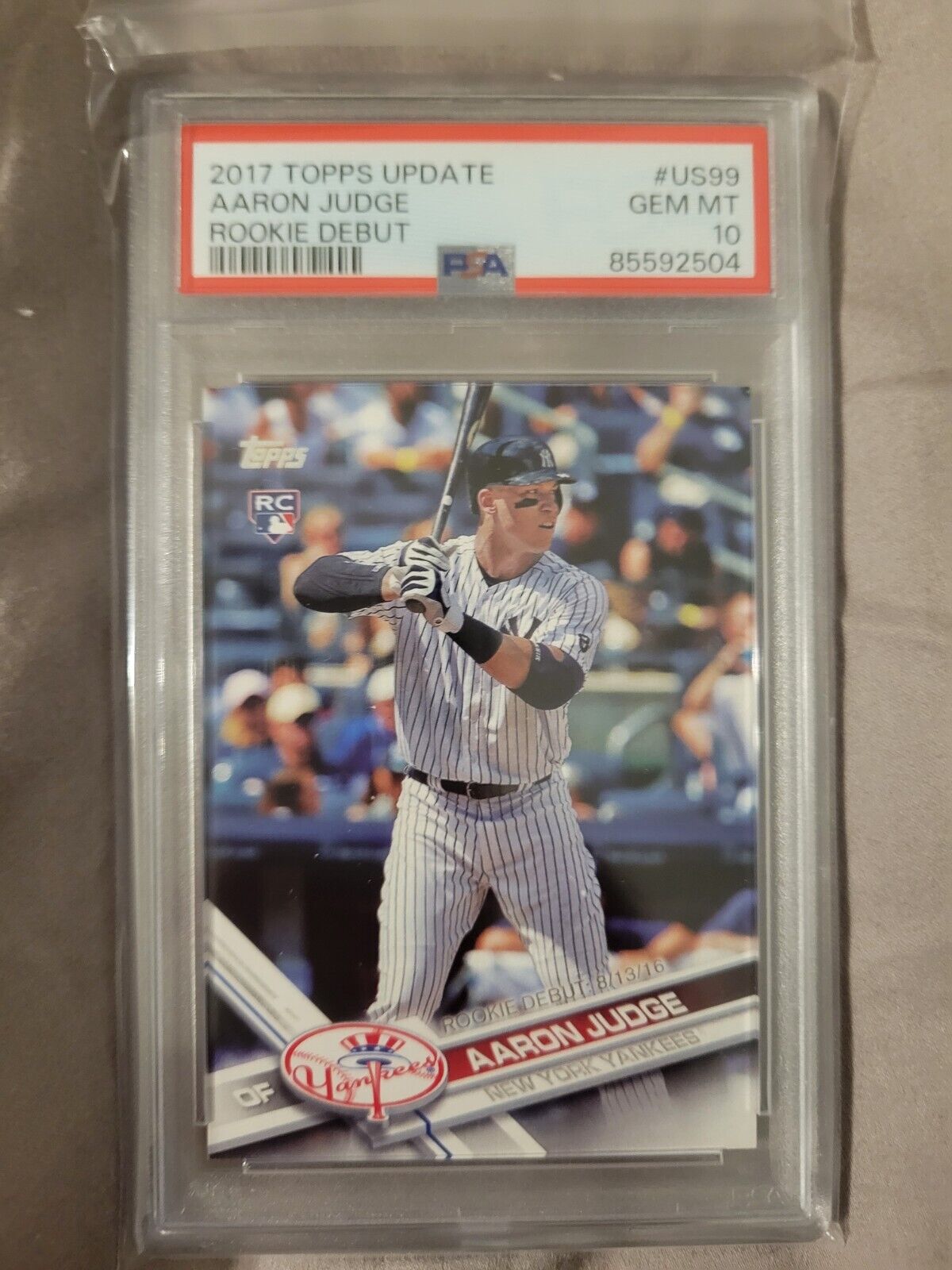 2017 TOPPS UPDATE AARON JUDGE ROOKIE RC GEM MINT GRADED BY PSA 10 FAST SHIPPING