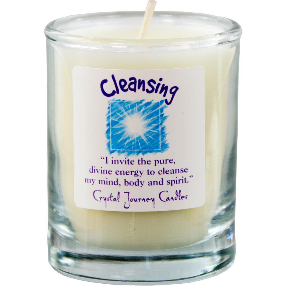 Cleansing Crystal Journey Candle\'s Soy Jarred Votive Candle for Ritual Use
