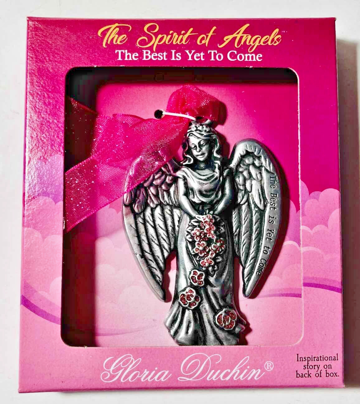 Gloria Duchin “The Best Is The Yet To Come” Angel Christmas Ornament Pewter NIB