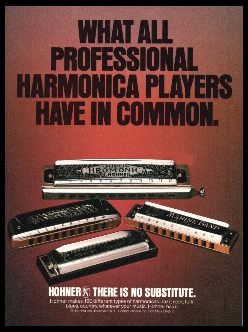 1979 Hohner Super Chromonica Harmonica Print ad -VTG Man Cave music room décor