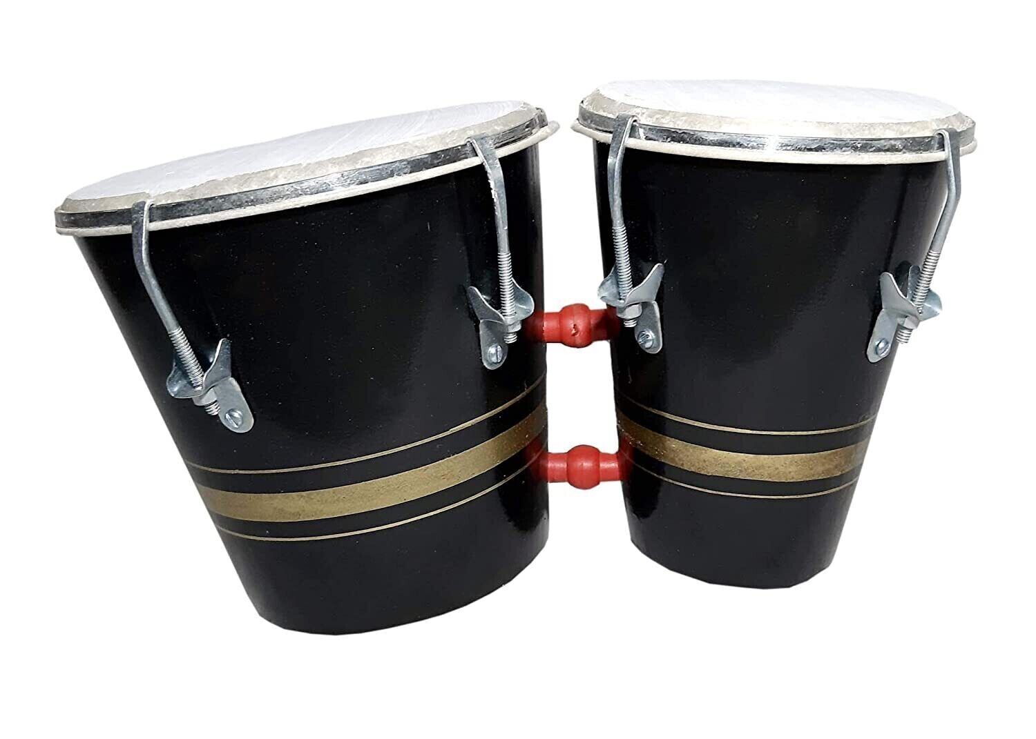Two Piece Hand Made Wooden Professional Bango Drum Indian Musical Instrument D1