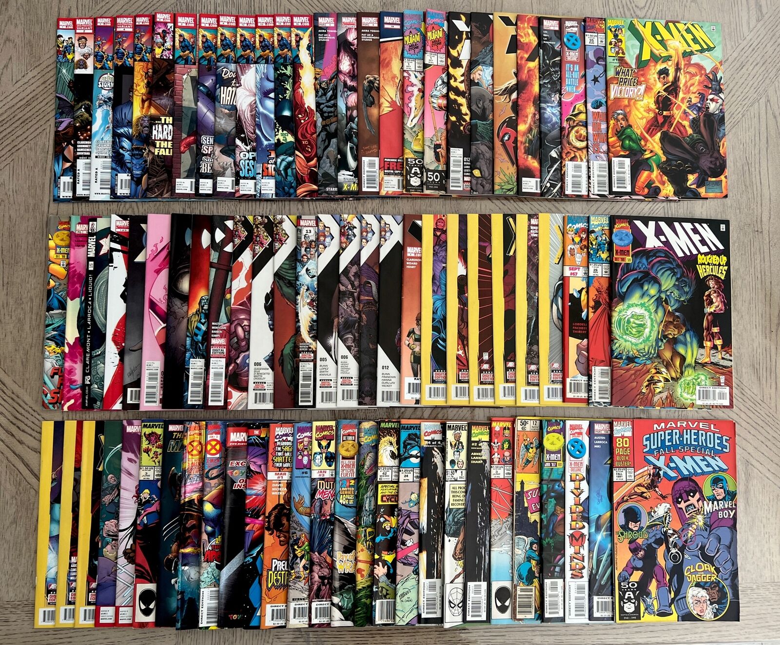 Huge Lot Of 81 Mixed X-Men Marvel Different Ages 1st Issues, Specials, And More