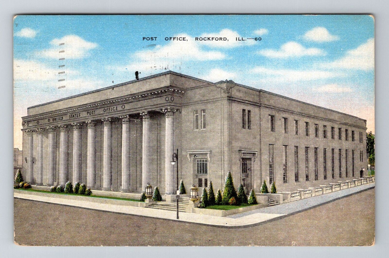 Rockford IL-Illinois, United States Post Office Vintage c1951 Souvenir Postcard