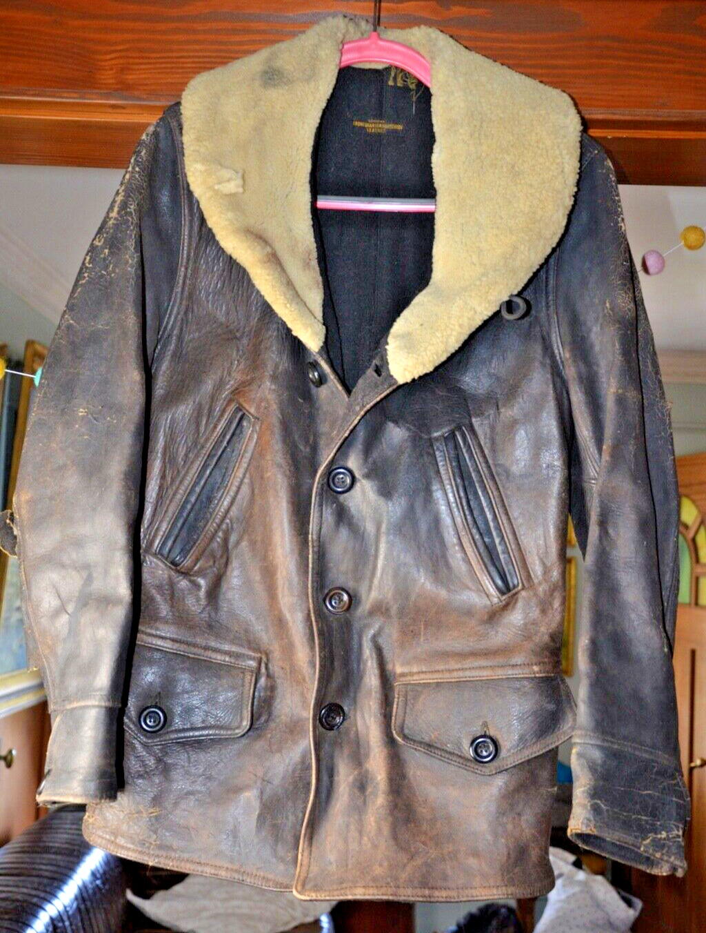 Vintage 30's/40's  Horsehide MOTORCYCLE Leather Jacket Size ~M/L