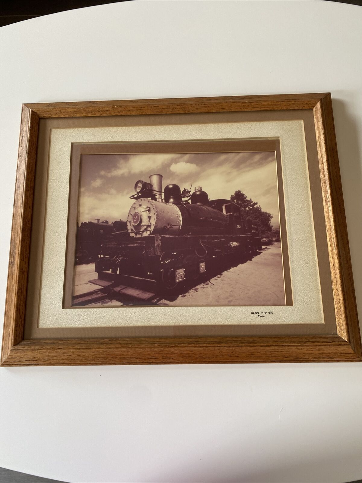 Kenn 1975 3/100 Train Photography. Locomotive. Framed