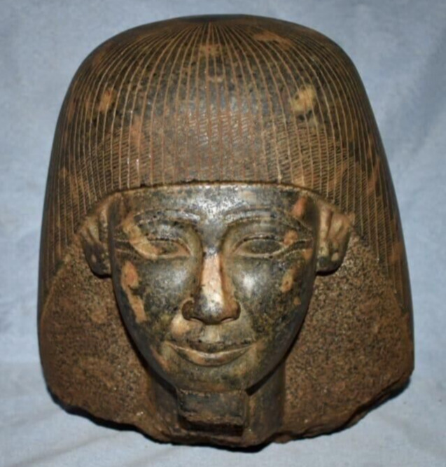 EGYPTIAN ANTIQUITIES OF ANCIENT PHARAOHS RARE PHARAONIC HEAD MADE OF GRANITE BC