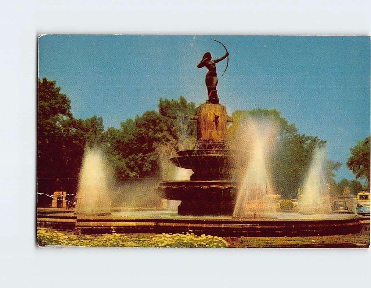 Postcard Diana the Huntress Fountain (Fuente de la Diana Cazadora) Mexico City