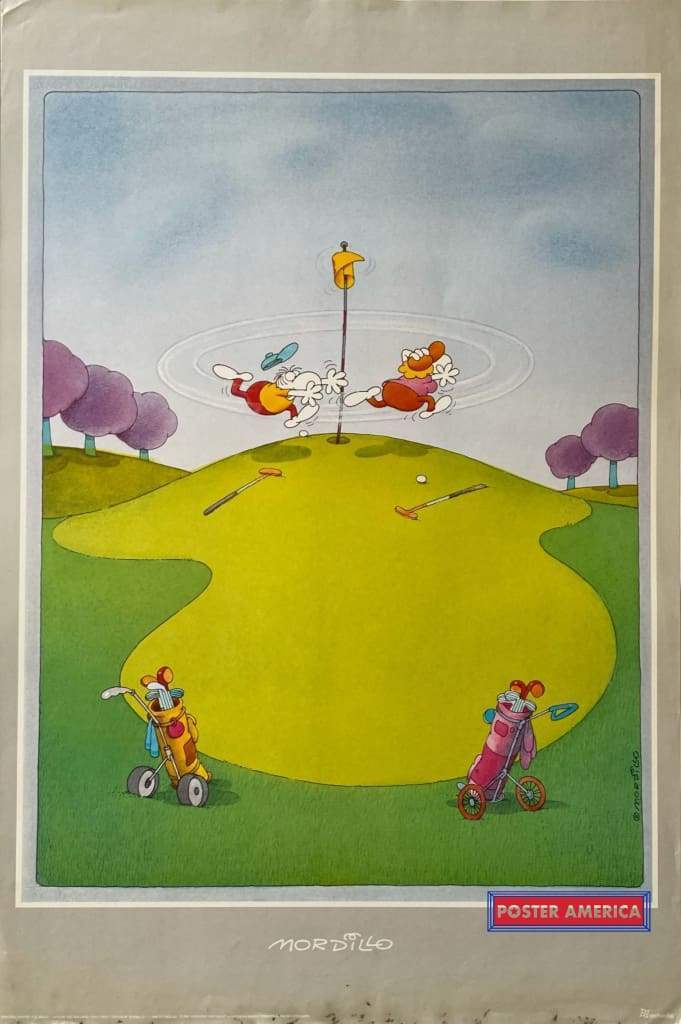 Mordillo Cartoonist Golf Vintage 1991 Vintage Poster 24.5 X 37