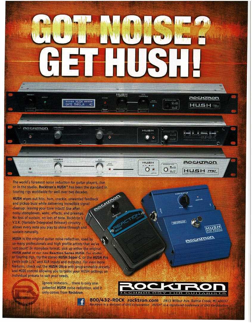 2011 ROCKTRON HUSH Ultra, Pro, Super C Guitar Noise Reduction magazine ad