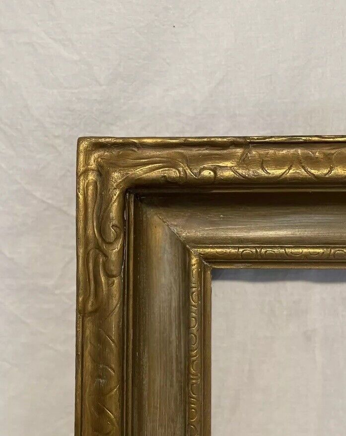 ANTIQUE FITs 20”x28” CARVED GOLD GILT ART NOUVEAU IMPRESSIONIST PICTURE FRAME