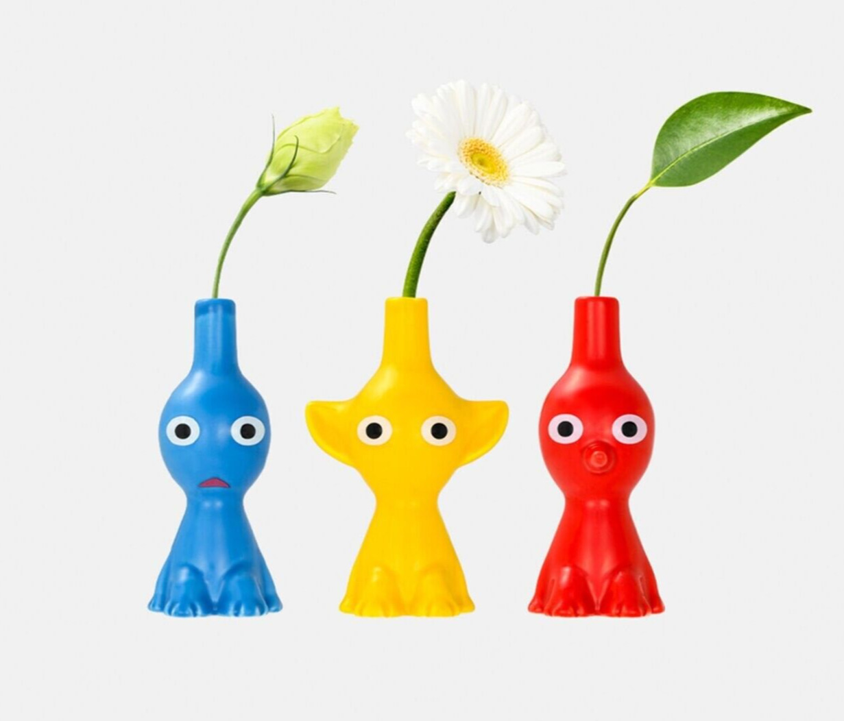 PIKMIN Flower Vase set of 3 Red & Blue & Yellow / Nintendo TOKYO Limited JP