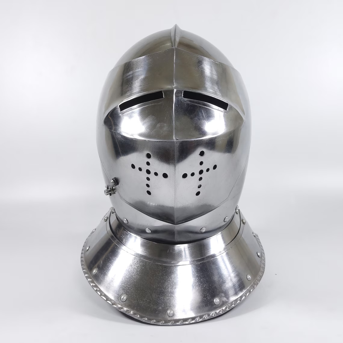 European Closed Helmet - Medieval Knight Helmet - Larp Fancy armor Costume dress
