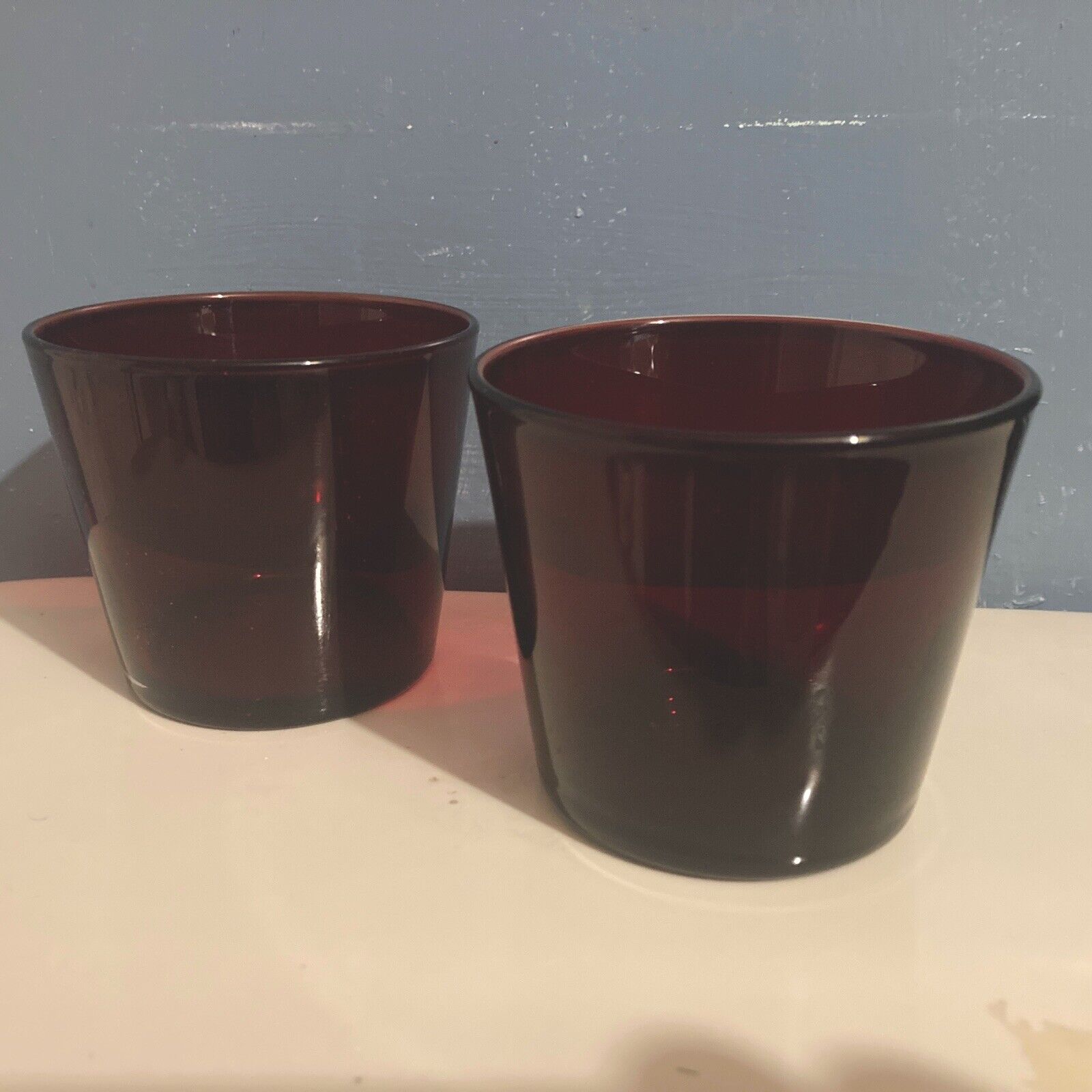 VTG Red Glass Tumblers MCM Drink ware