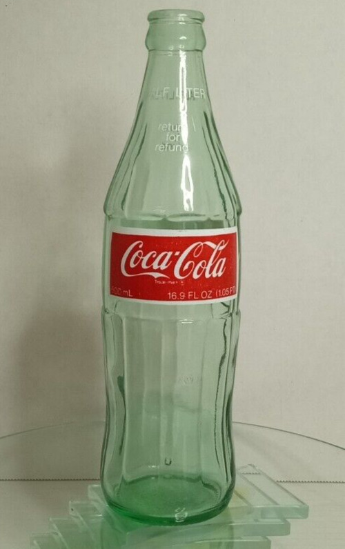 Coke Soda Bottle Vintage Glass Half-Liter 16.9oz