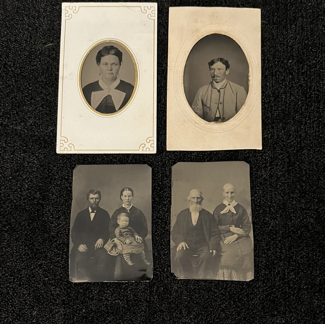 Antique Civil War Era Tintypes Set Of Four Creepy Macabre Serial Killer Vibes