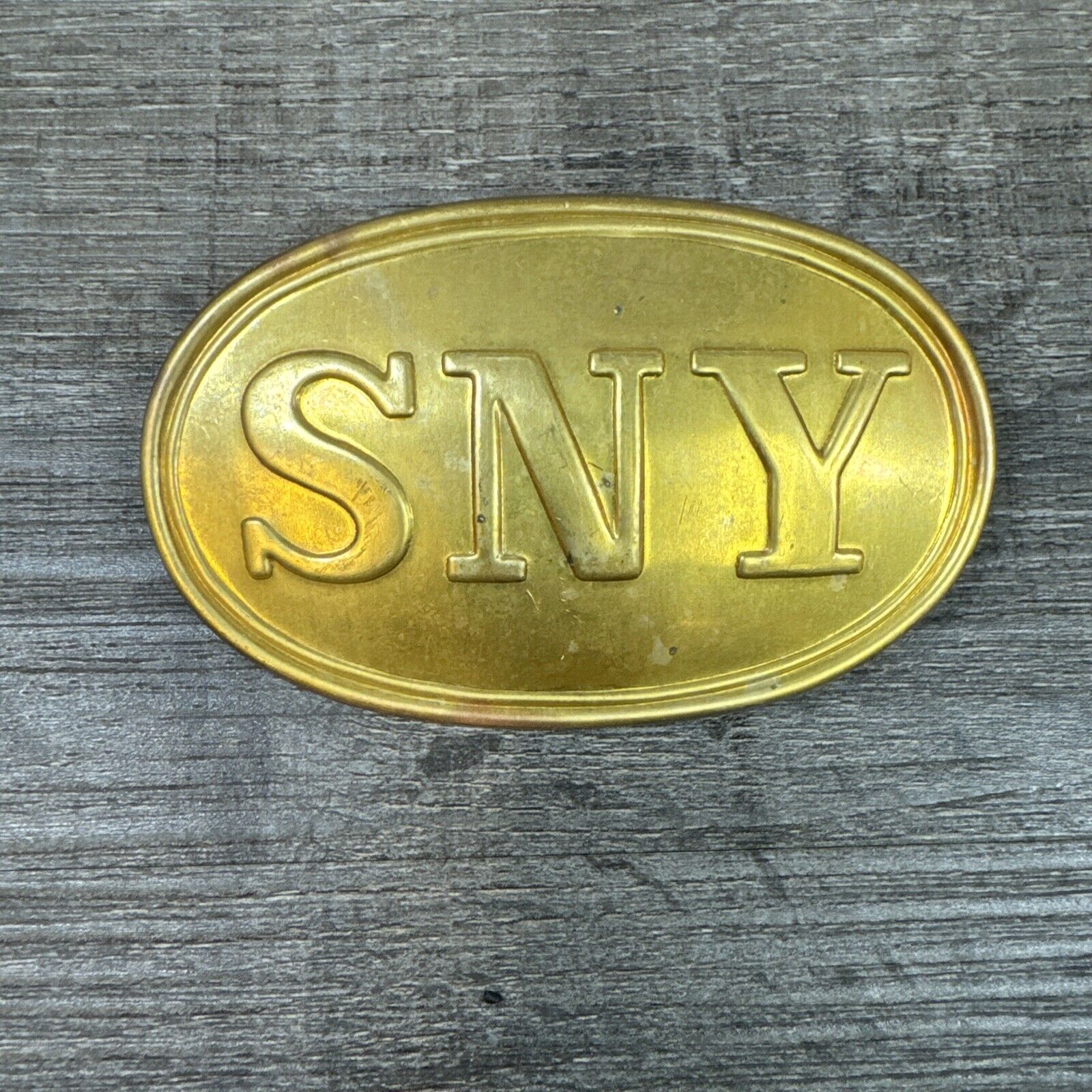 1860s US Civil War Union State New York SNY Cartridge Box Plate Heavy Buckle Rep