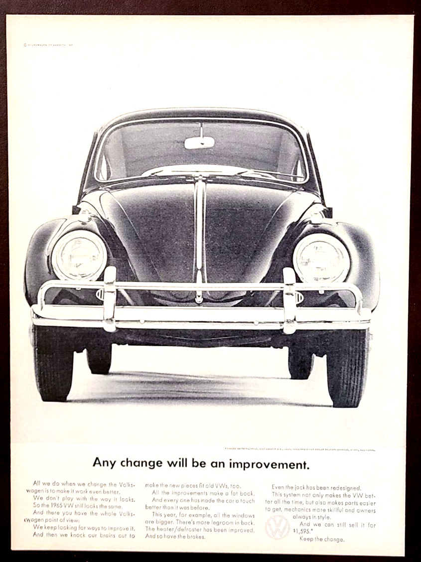 Volkswagen Beetle Original 1965 Vintage Print Ad