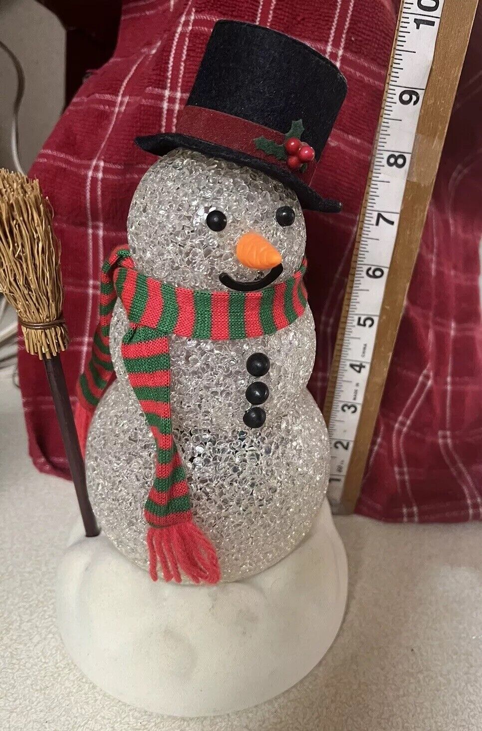 Vintage Avon Chilly Sam Light Up Snowman Color Changing Lamp Christmas Decor 10”