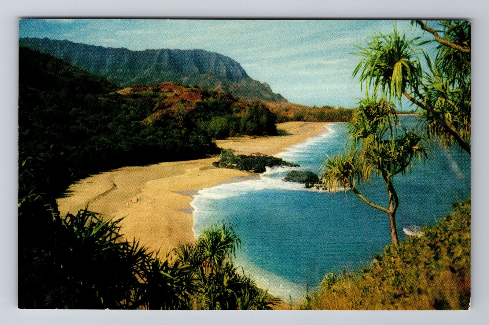 Kauai HI-Hawaii, Lumahai Beach, Scenic View, Antique, Vintage Postcard