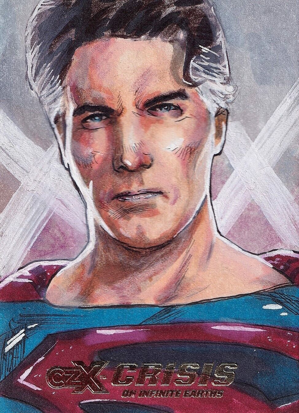 Cryptozoic CZX Crisis on Infinite Earths Superman 1/1 Sketch by Tolunay Keskin