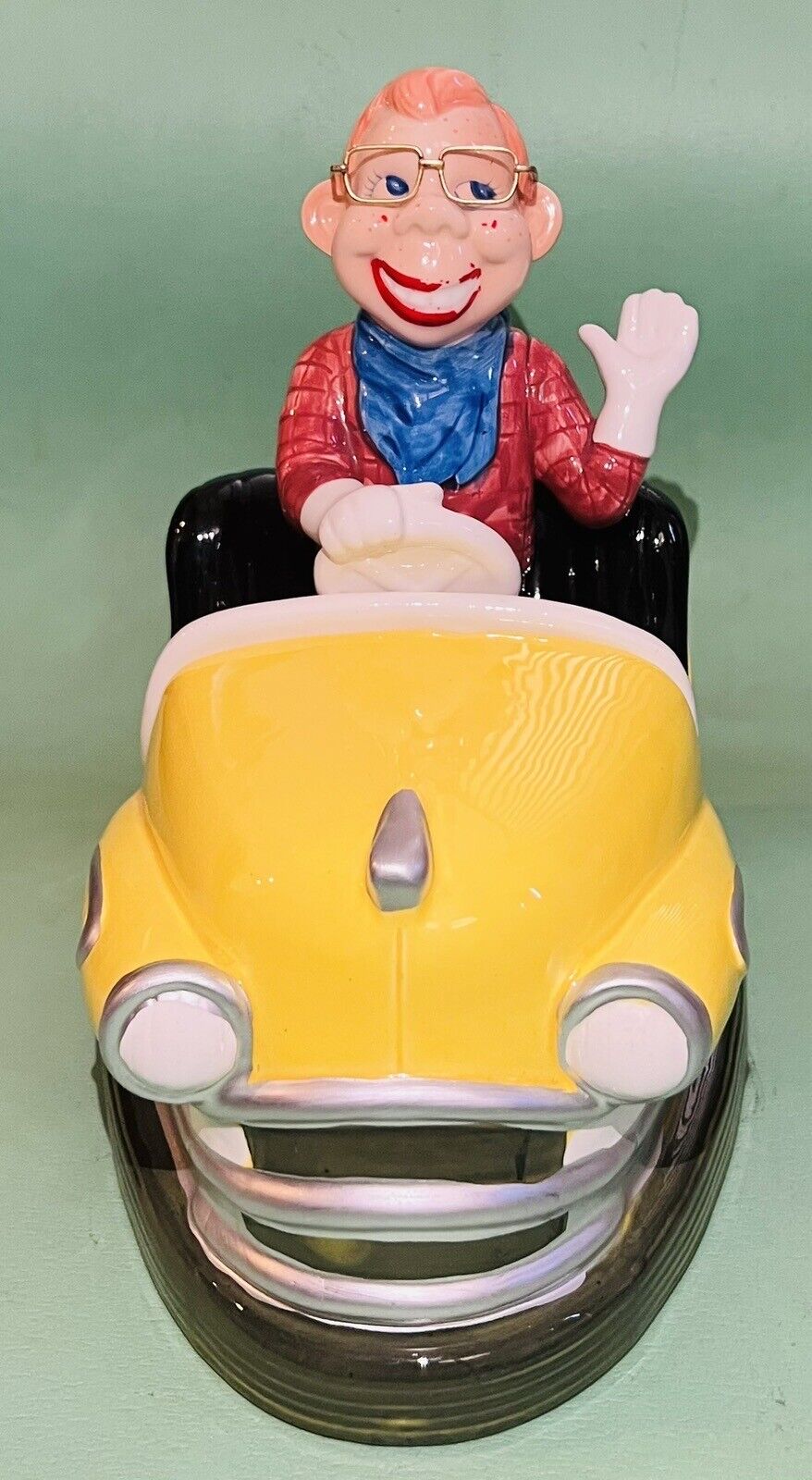 Vtg Vandor Howdy Doody Wearing Glasses Riding Car Cookie Jar 1988 RARE