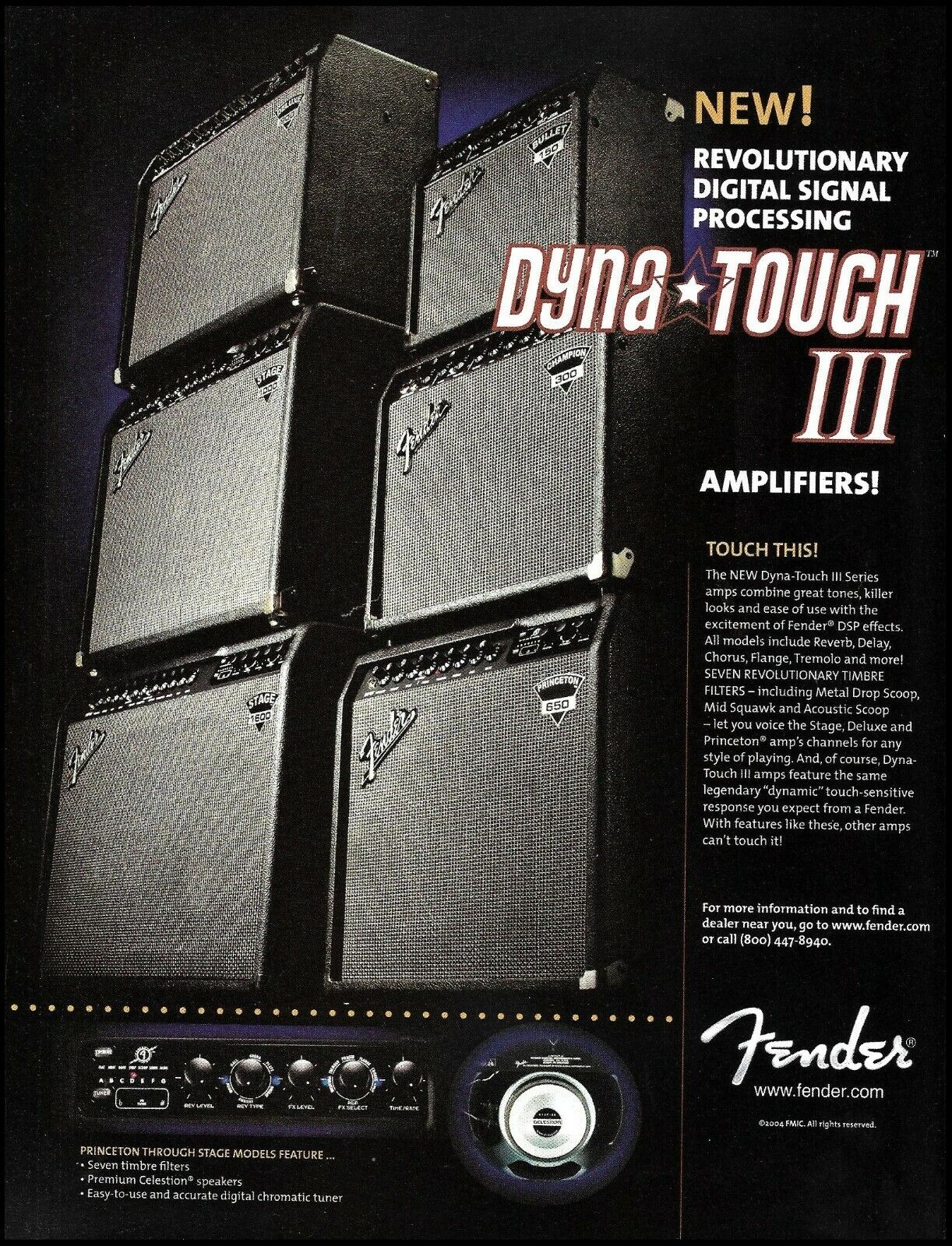 Fender Dyna-Touch III Series Amp 2004 amplifier advertisement 8 x 11 ad print
