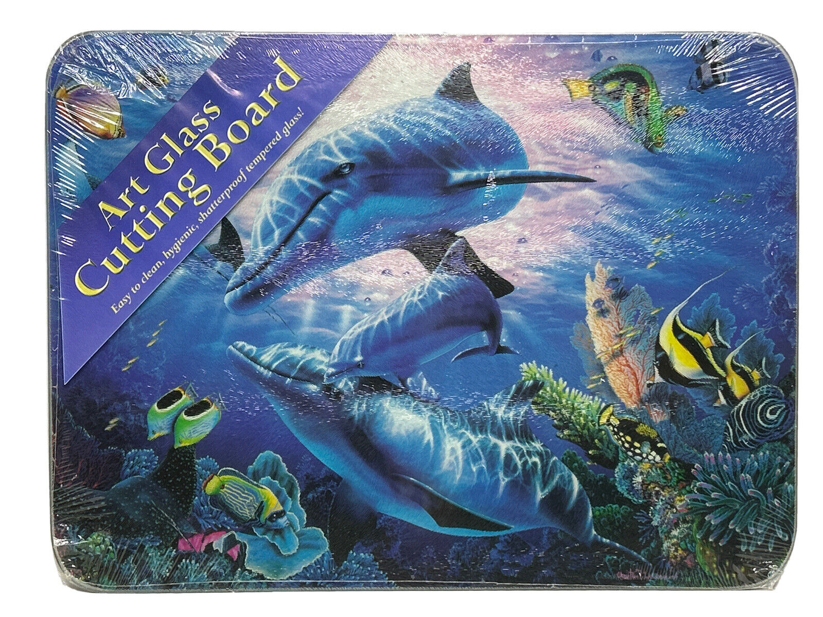 Vintage Y2K Tempered Glass Cutting Ocean Dolphin Theme 2000