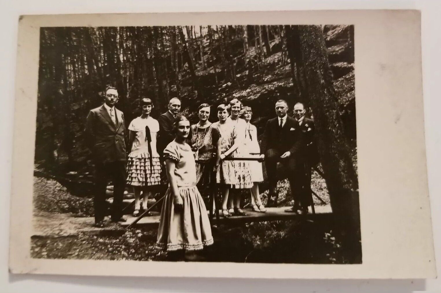 Vintage Antique Real Photo Postcard German People In The Woods Germany History