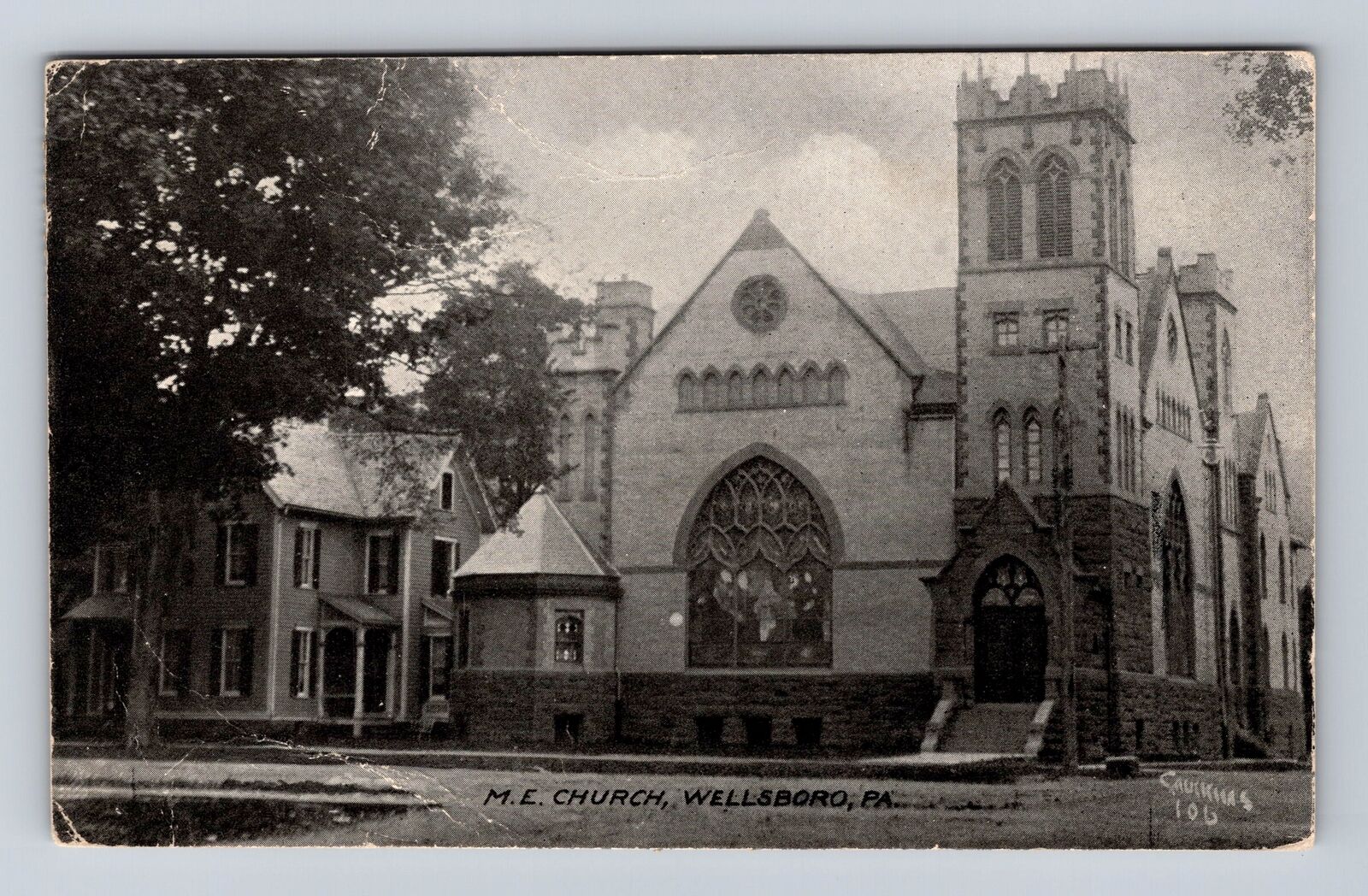 Wellsboro PA- Pennsylvania, ME Church, Religion, Antique, Vintage c1909 Postcard