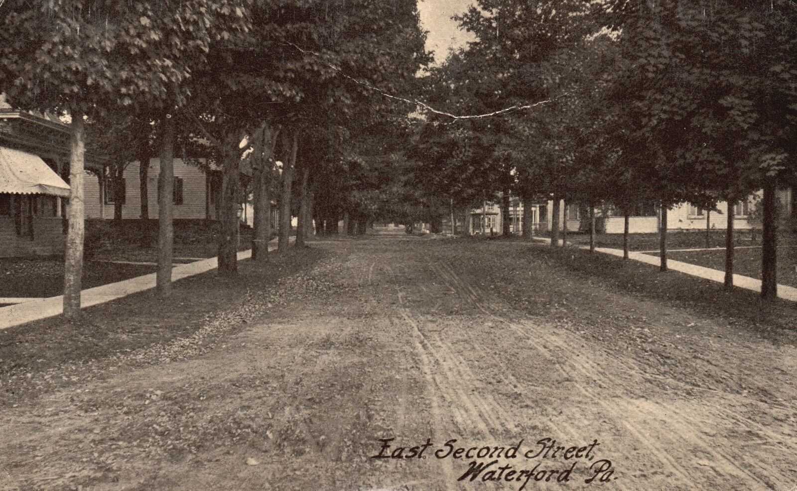 Vintage Postcard 1912 East Second Street Road Highway Waterford Pennsylvania PA